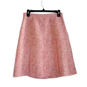Banana Republic Women's Pink Floral Silk Lined A-Line Skirt